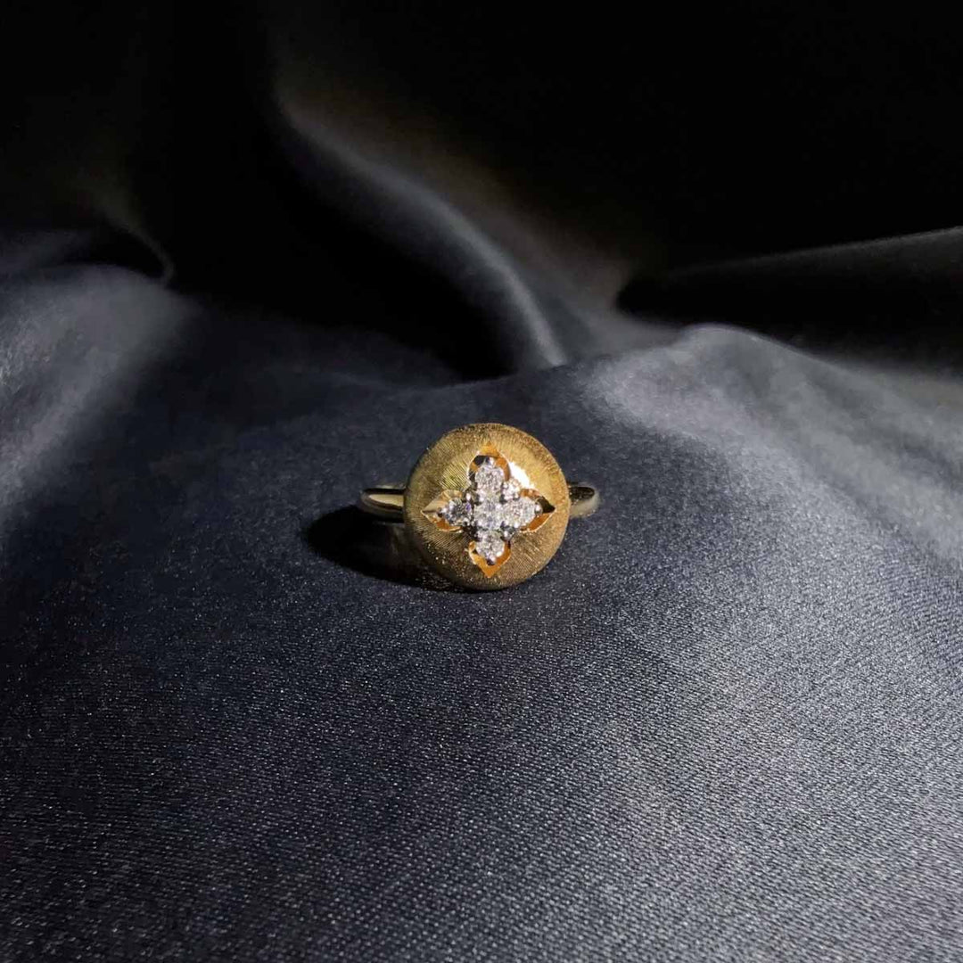 Natural White Diamond Ring 0.20ct,18K Yellow Gold