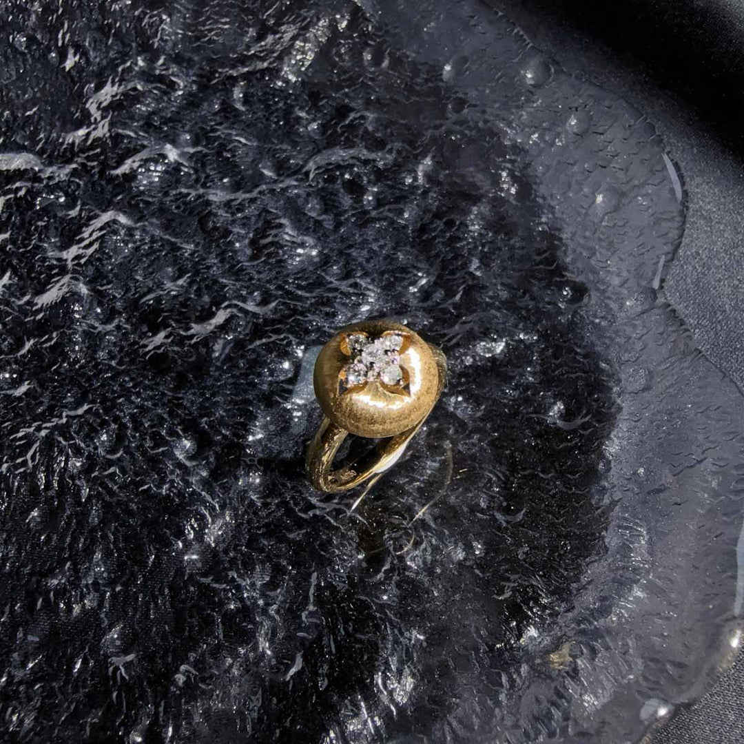 Natural White Diamond Ring 0.20ct,18K Yellow Gold