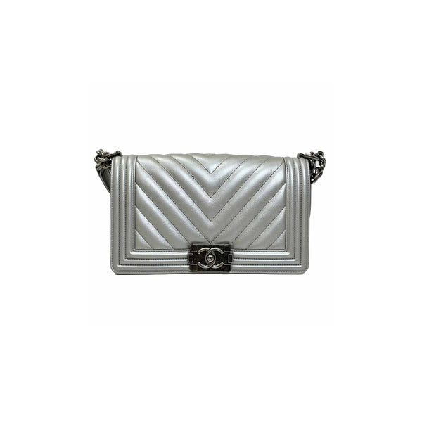 Chanel Medium Silver Leboy Bag - Jiaxyk