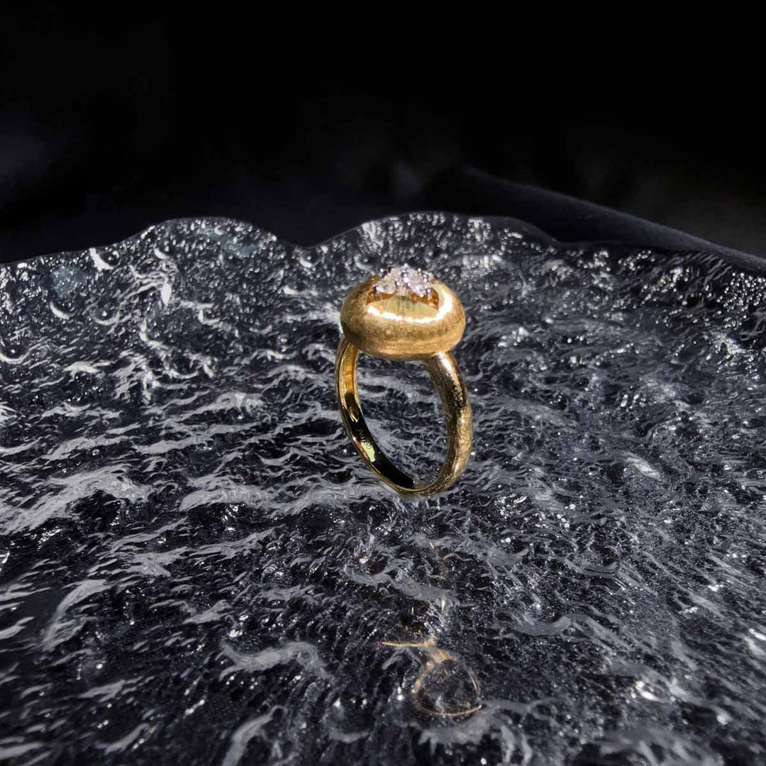 Natural White Diamond Ring 0.20ct,18K Yellow Gold