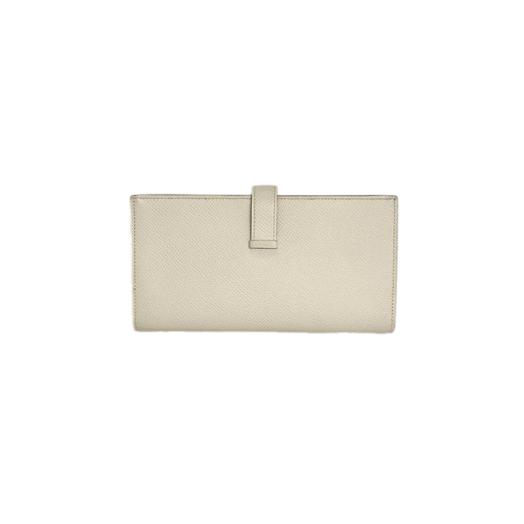 Hermes White Epsom Long Bearn Wallet