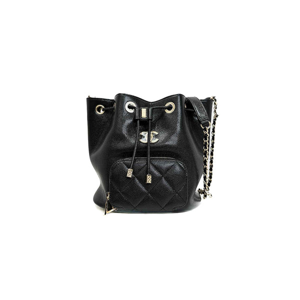Chanel Black Business Affinity Drawstring Bucket Bag - Jiaxyk