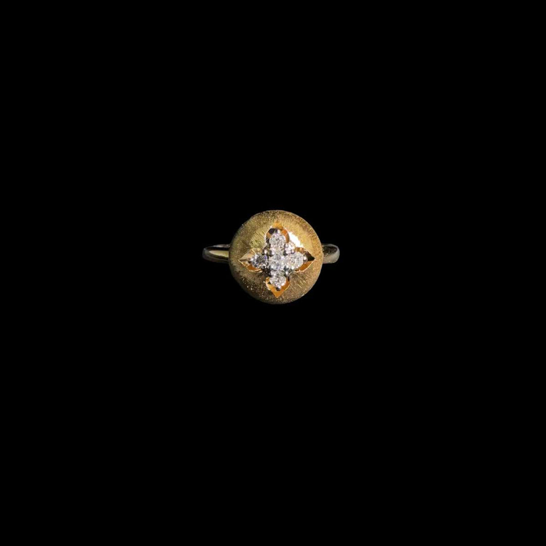 Natural White Diamond Ring 0.20ct,18K Yellow Gold