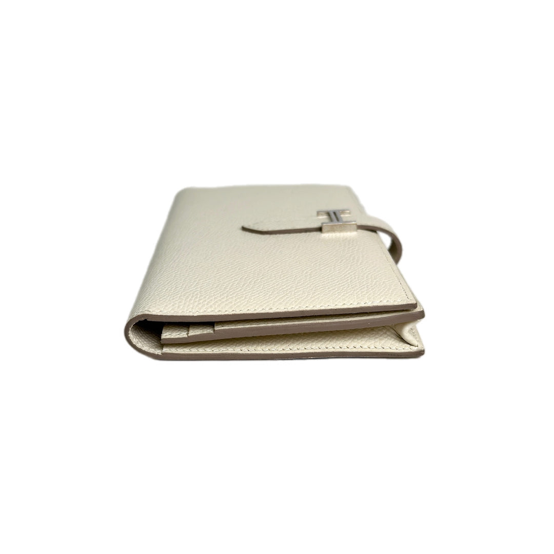 Hermes White Epsom Long Bearn Wallet