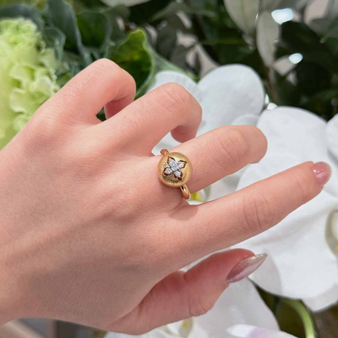 Natural White Diamond Ring 0.20ct,18K Yellow Gold
