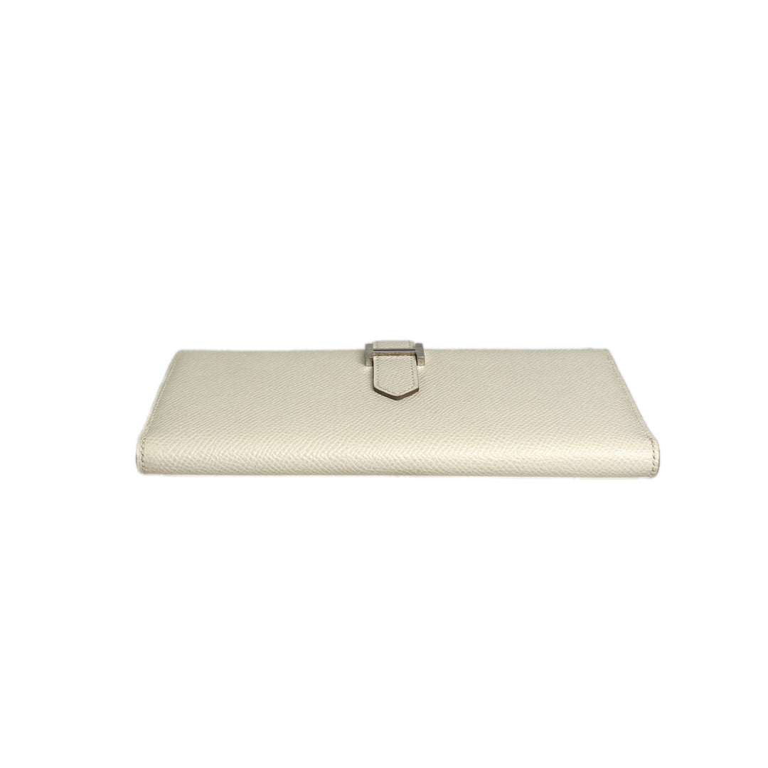 Hermes White Epsom Long Bearn Wallet