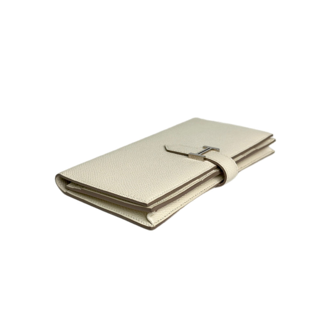 Hermes White Epsom Long Bearn Wallet