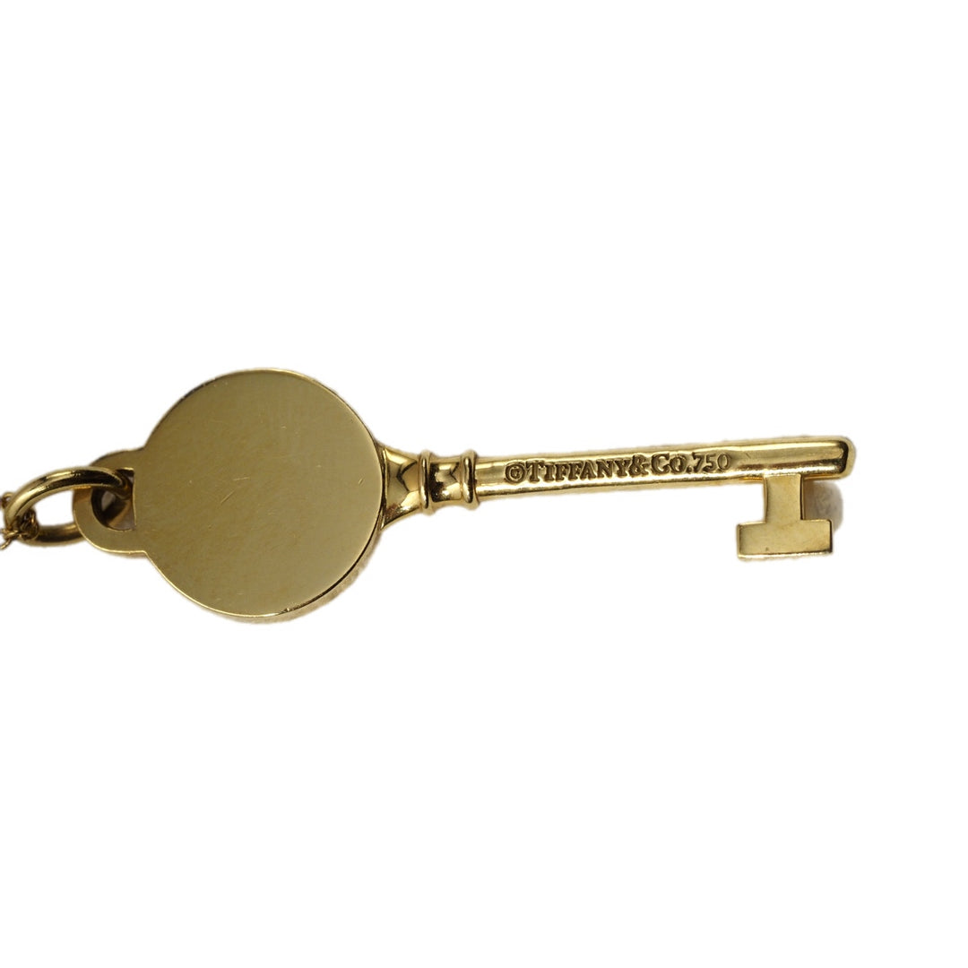 Tiffany Key Pendant 18k Yellow Gold With Chain