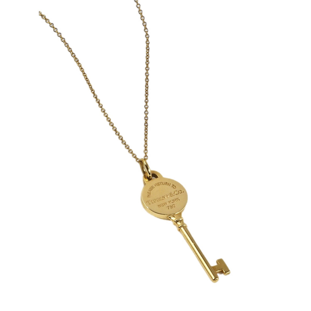 Tiffany Key Pendant 18k Yellow Gold With Chain