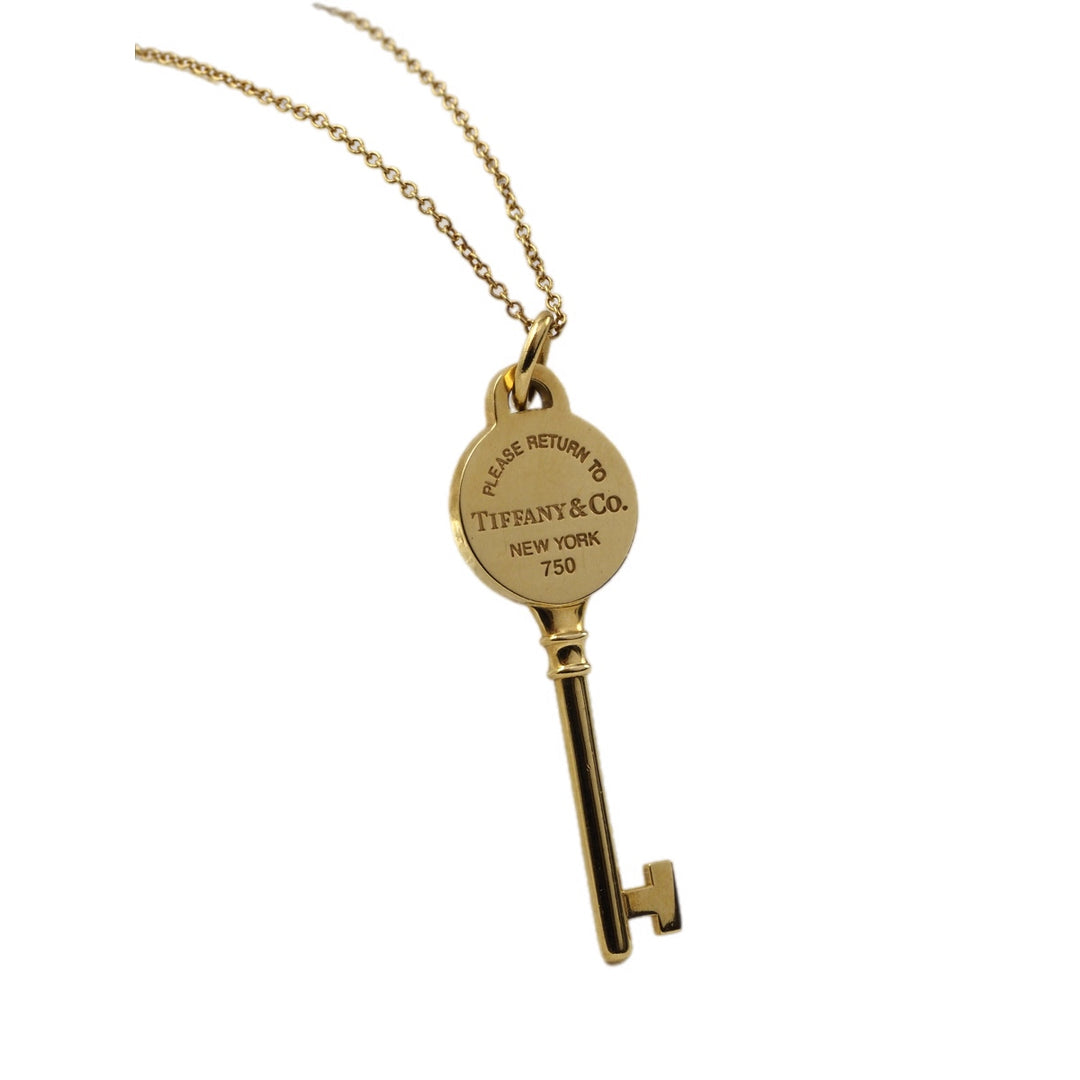 Tiffany Key Pendant 18k Yellow Gold With Chain