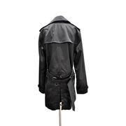 Burberry Black Mid Length Cotton Trench Coat Jacket #48