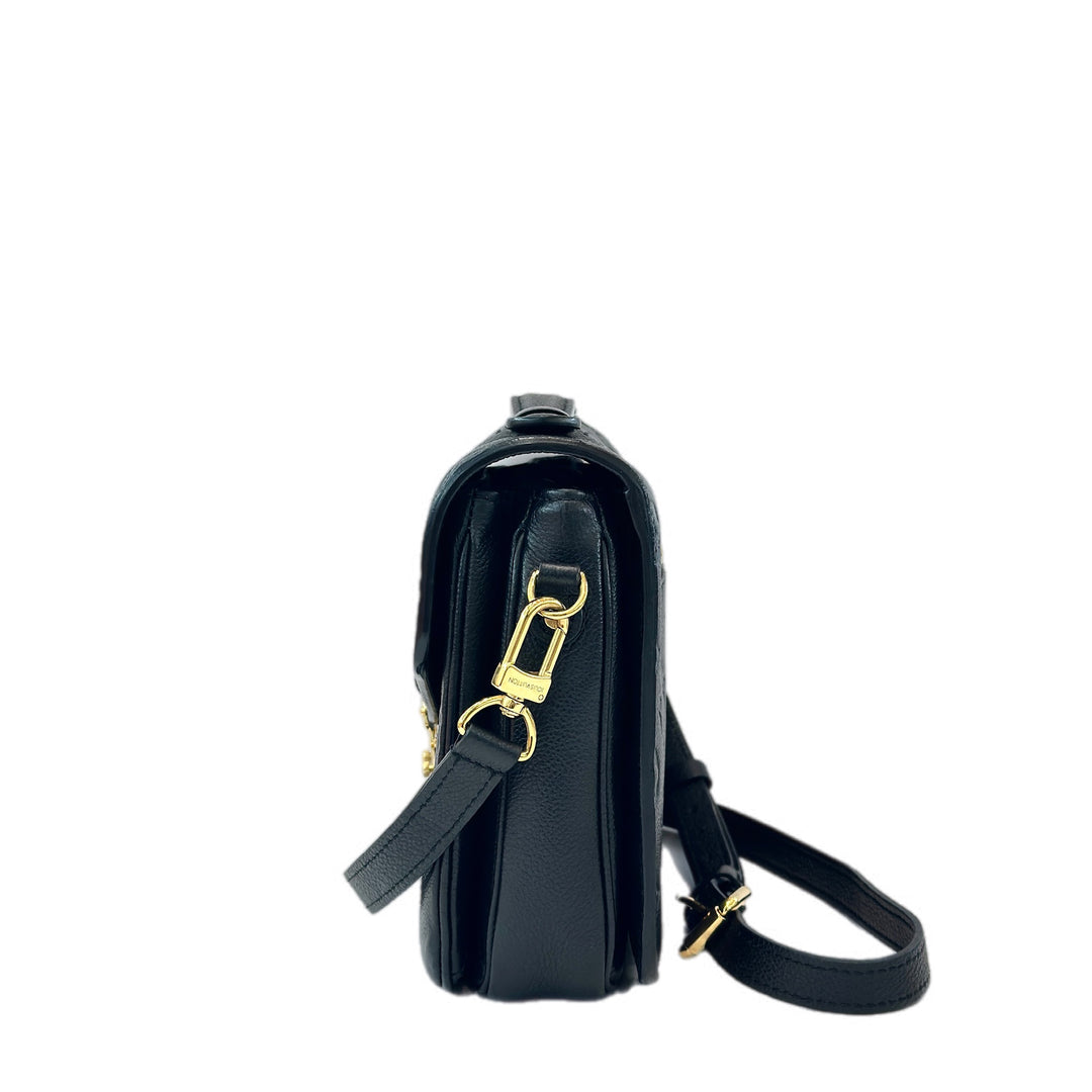 Louis Vuitton Pochette Métis Black Leather Bag