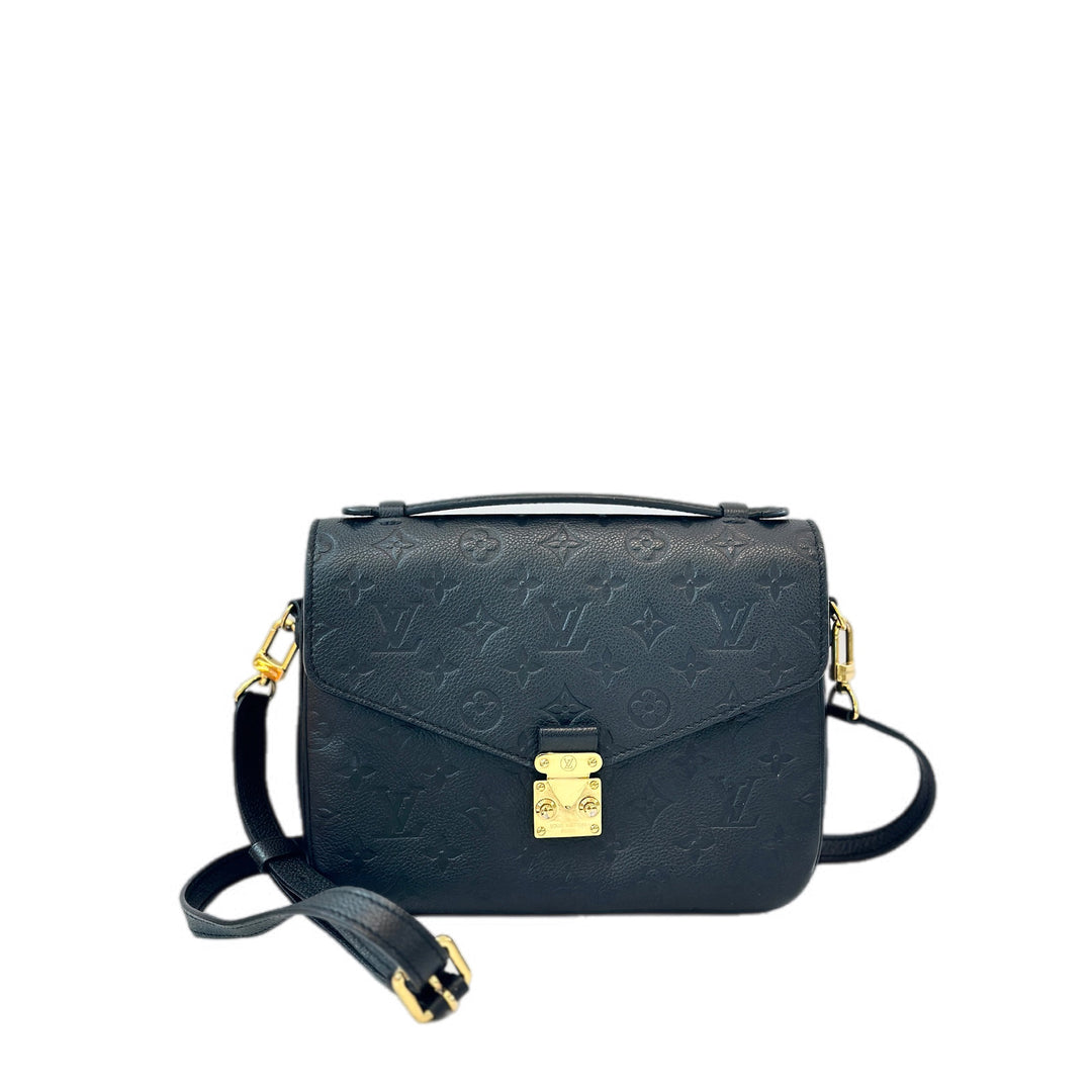 Louis Vuitton Pochette Métis Black Leather Bag