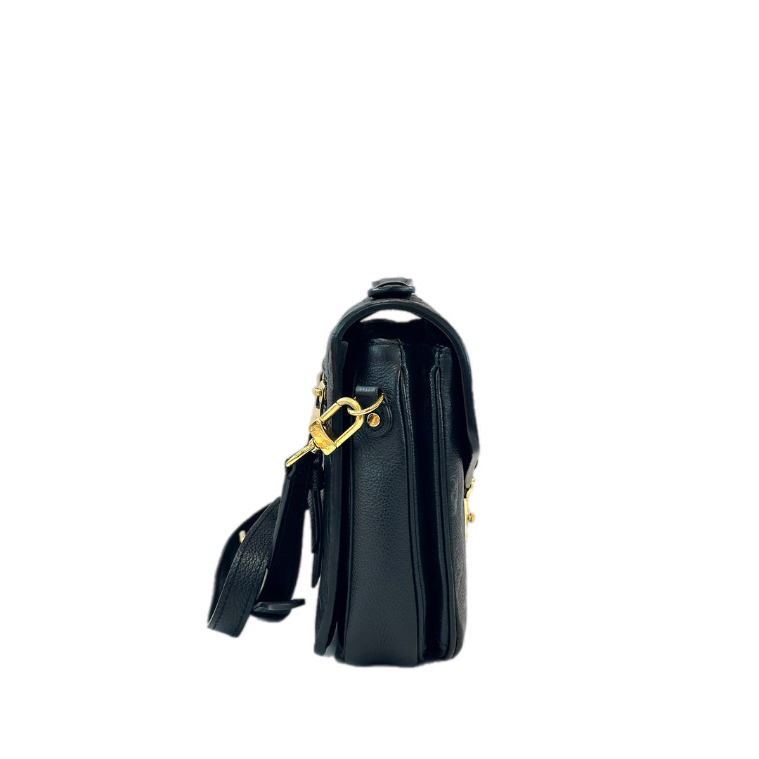 Louis Vuitton Pochette Métis Black Leather Bag