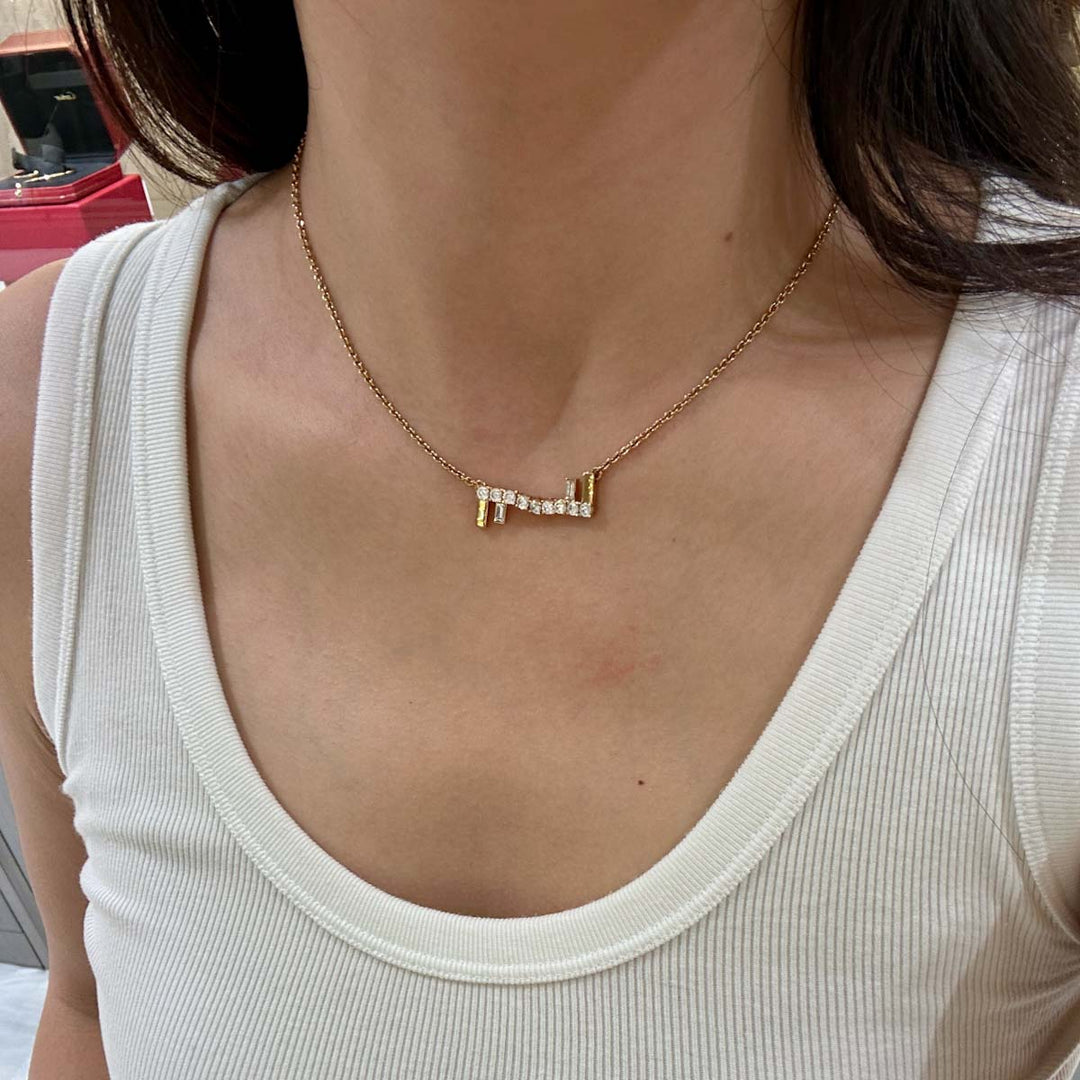 Fendi Vintage Gold FF Fashion Necklace