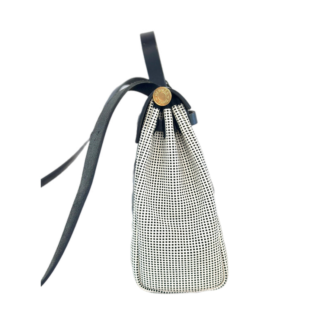 Hermes Herbag  Zip 31 Black/White