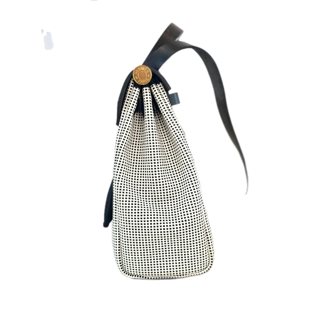 Hermes Herbag  Zip 31 Black/White