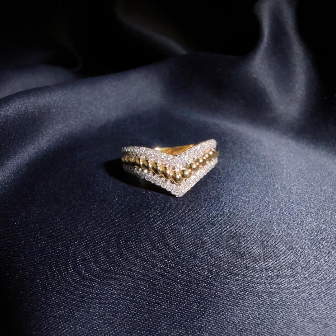 Natural White Diamond Ring 0.32ct,18K Yellow Gold
