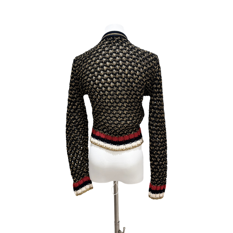 Gucci Metallic Knit Cardigan #S