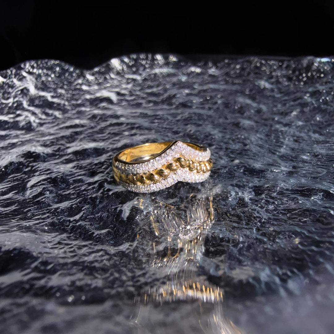 Natural White Diamond Ring 0.32ct,18K Yellow Gold