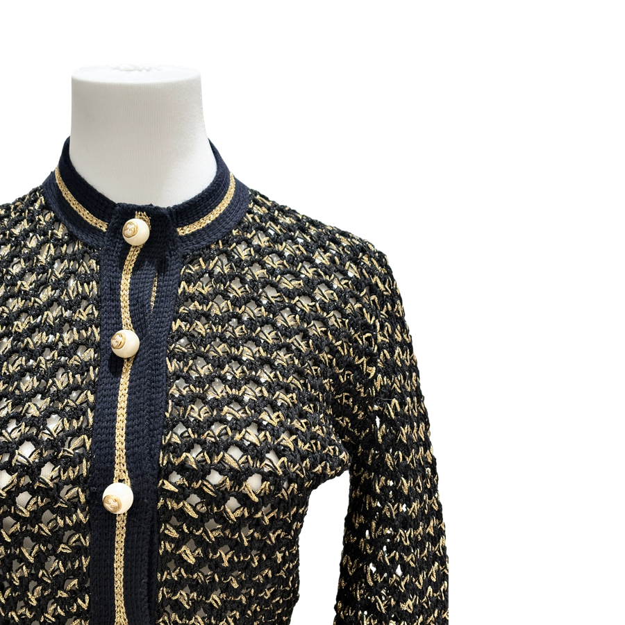 Gucci Metallic Knit Cardigan #S