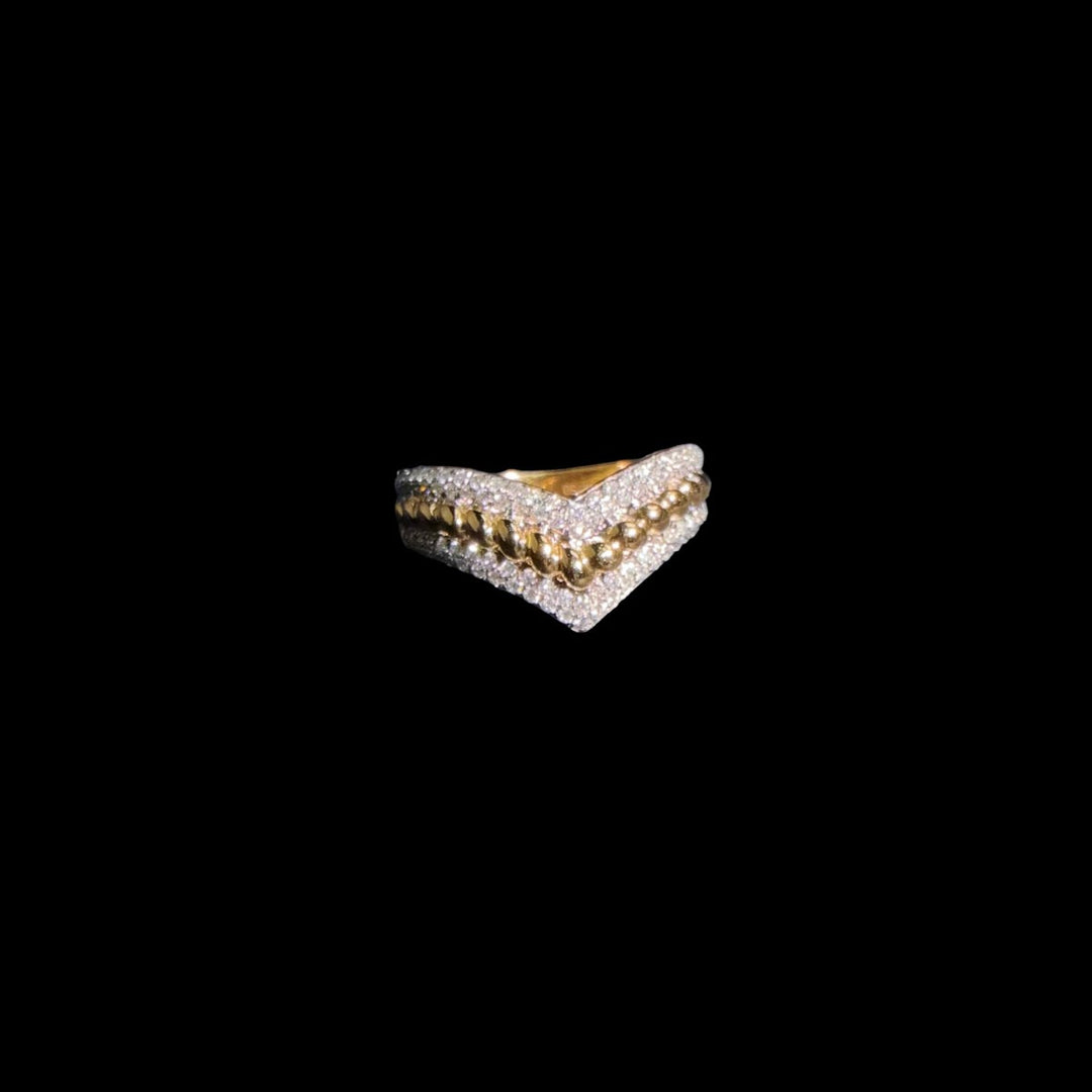 Natural White Diamond Ring 0.32ct,18K Yellow Gold