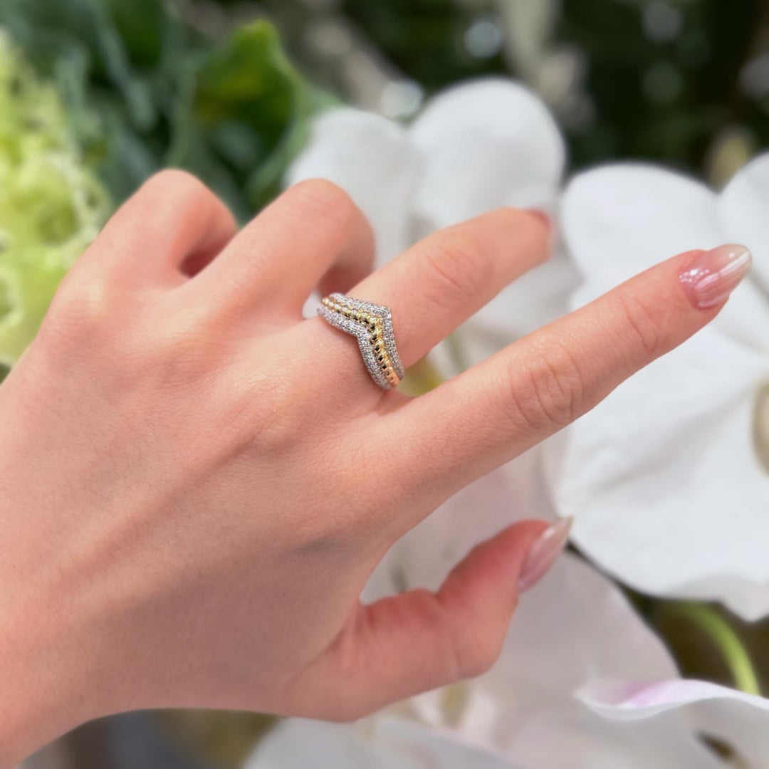 Natural White Diamond Ring 0.32ct,18K Yellow Gold