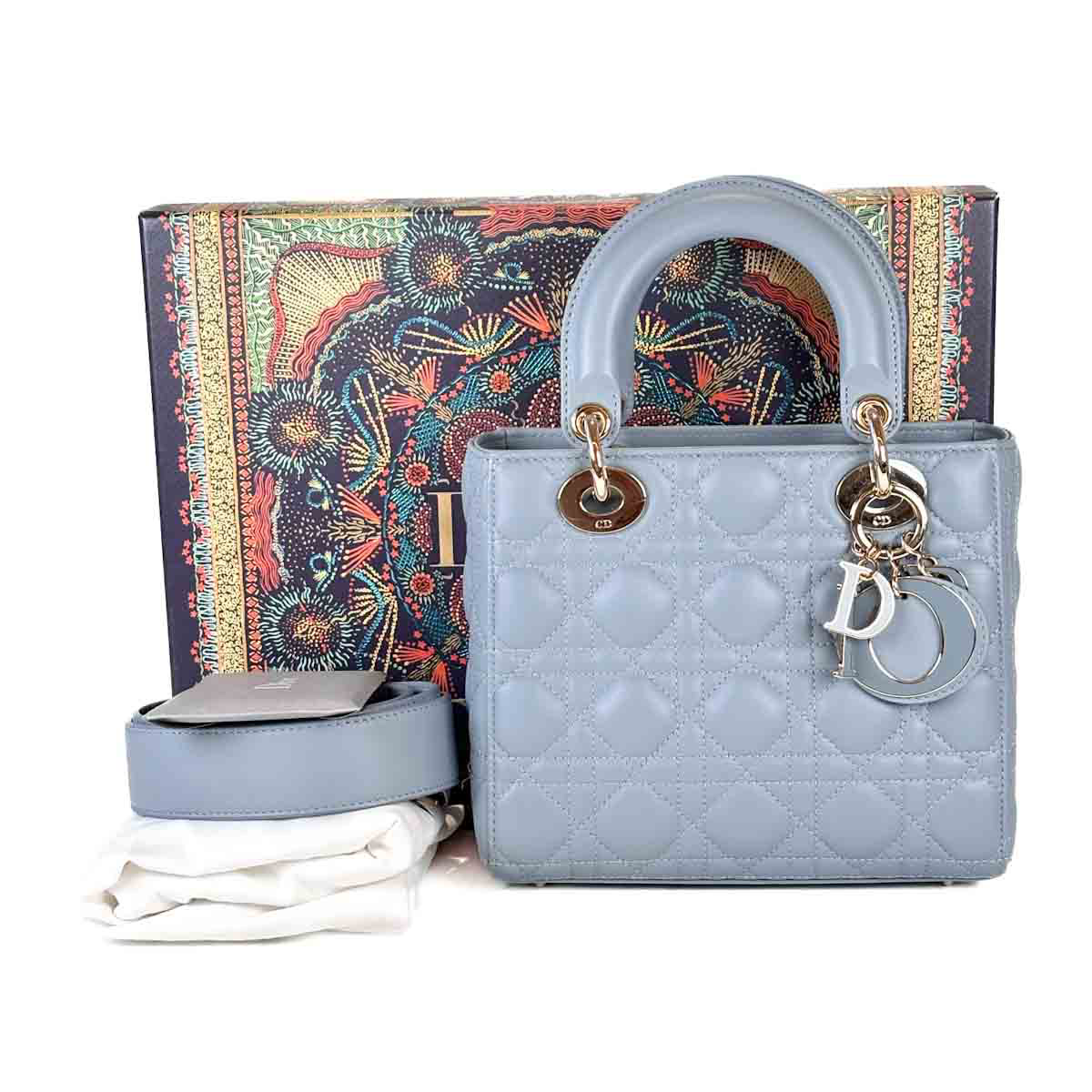 Dior Lady Dior Small Blue Bag