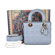 Dior Lady Dior Small Blue Bag