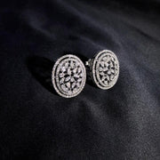 Natural White Diamond Earrings 0.90ct,18K White Gold