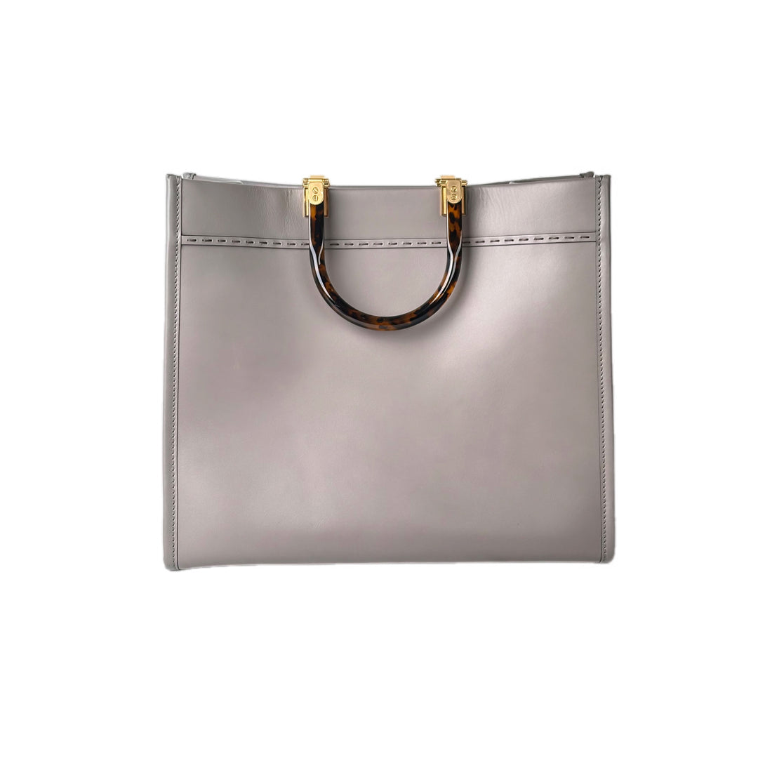 Fendi Grey Sunshine Tote Bag With Strap