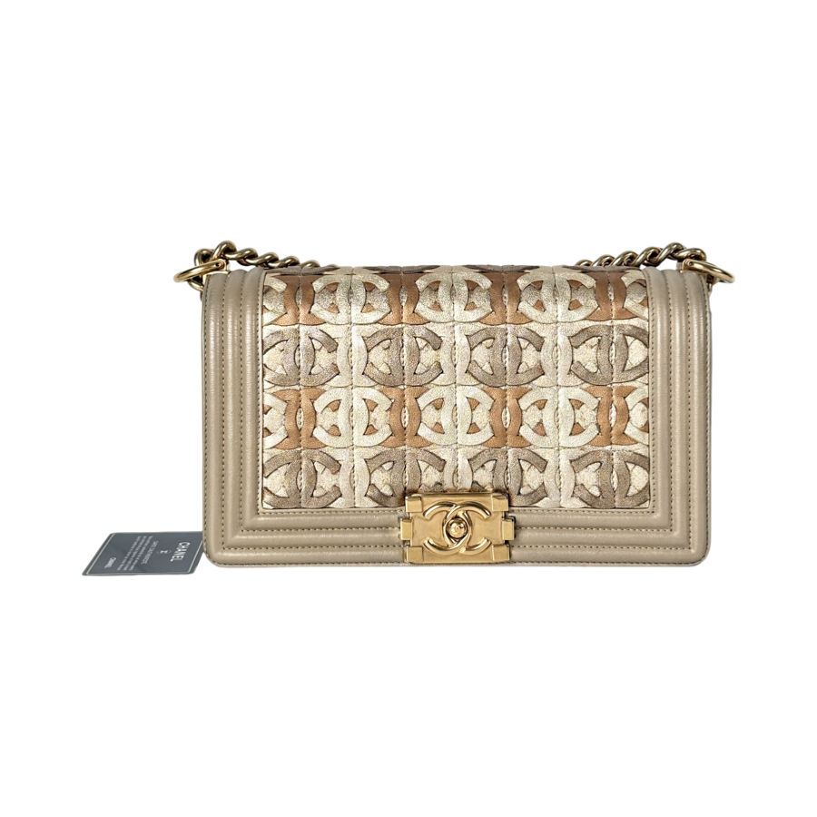 Chanel Leboy Bag Medium Gold Color With CC Logo
