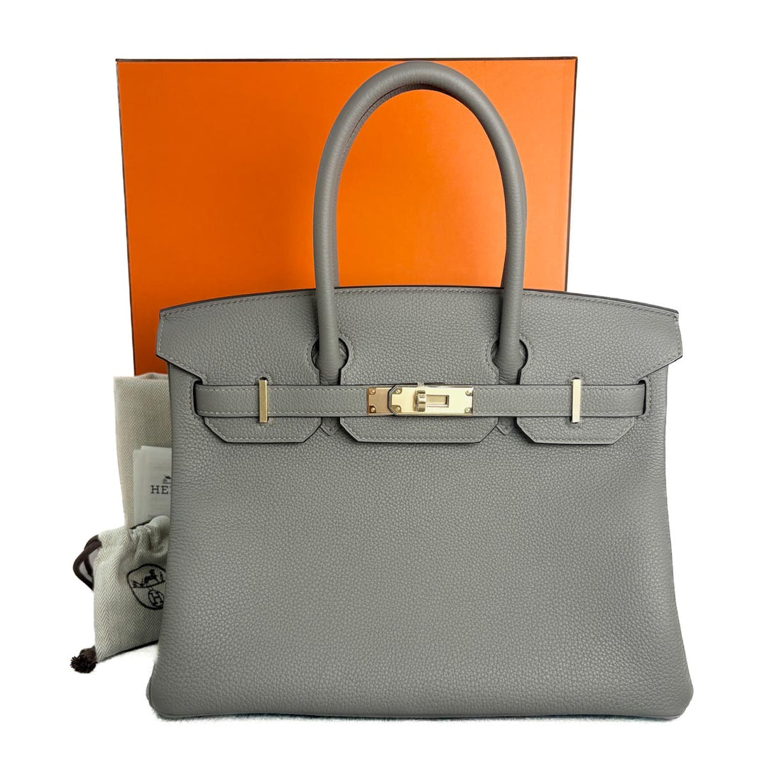 Hermes Birkin 30cm Gris Meyer Togo Bag