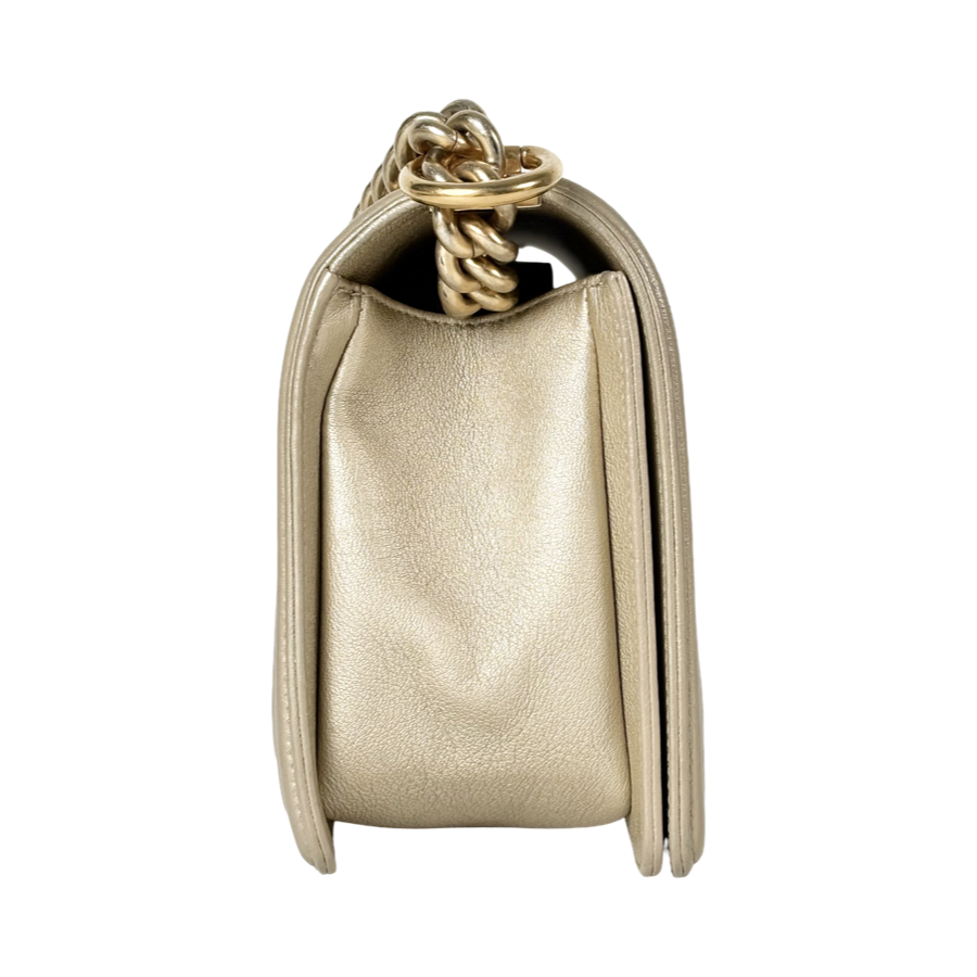 Chanel Leboy Bag Medium Gold Color With CC Logo