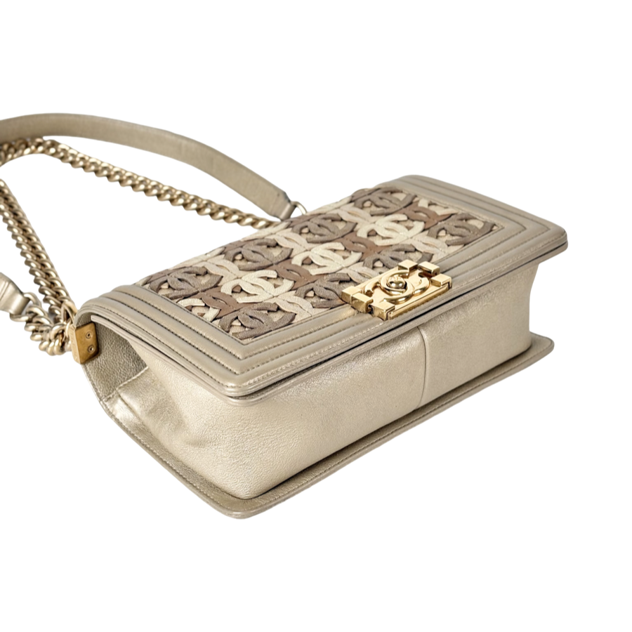 Chanel Leboy Bag Medium Gold Color With CC Logo