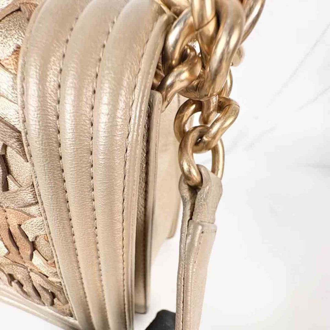 Chanel Leboy Bag Medium Gold Color With CC Logo