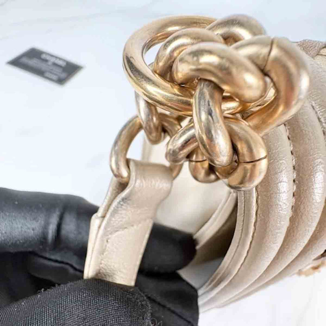 Chanel Leboy Bag Medium Gold Color With CC Logo