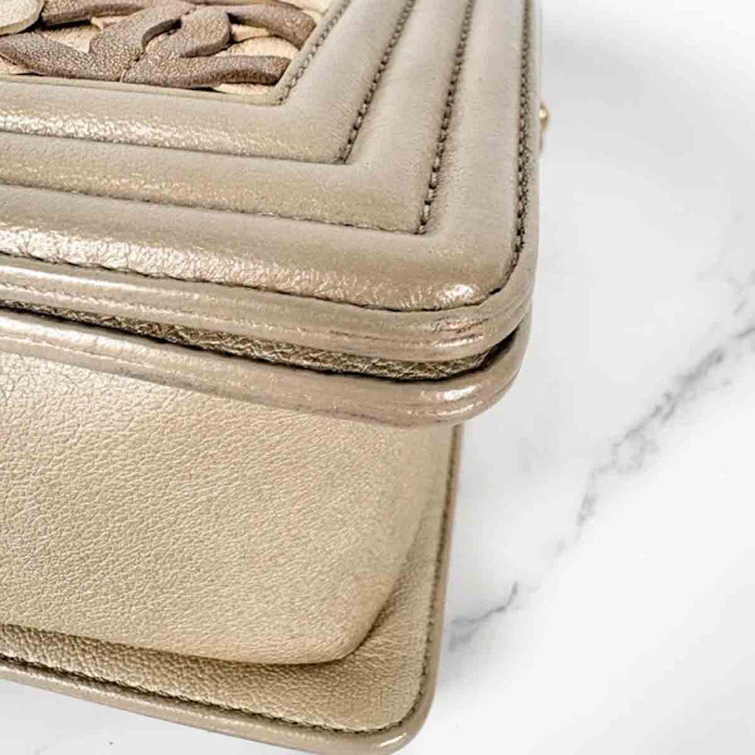 Chanel Leboy Bag Medium Gold Color With CC Logo