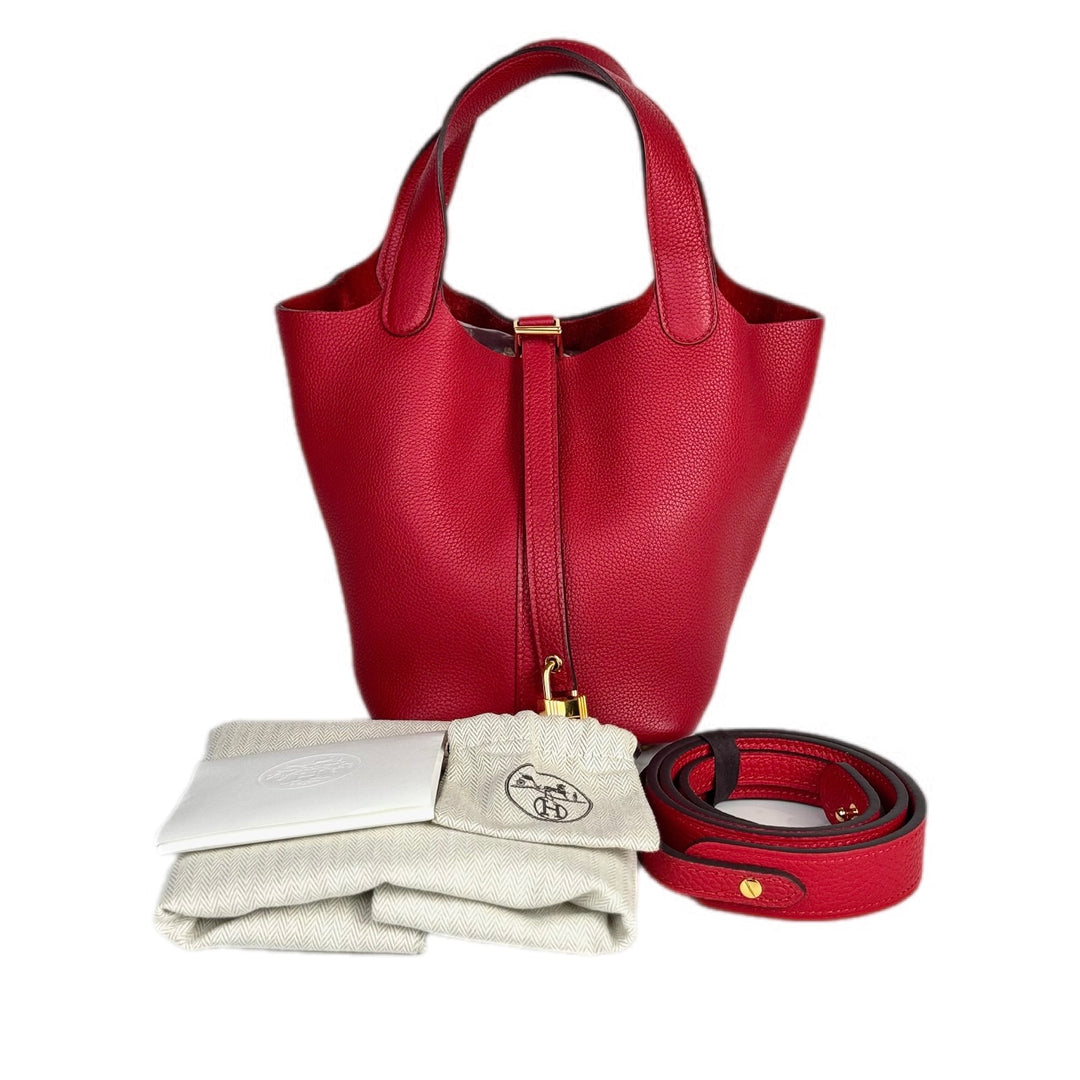 Hermes Picotin 18cm Red Bag