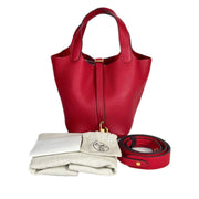 Hermes Picotin 18cm Red Bag