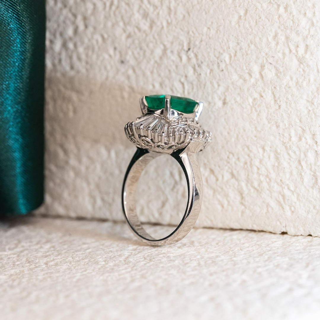 Natural Columbia Emerald Diamond Ring D2.64ct d1.03ct. PT900