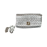 Miumiu Crystal Chain Bag Silver Lambskin