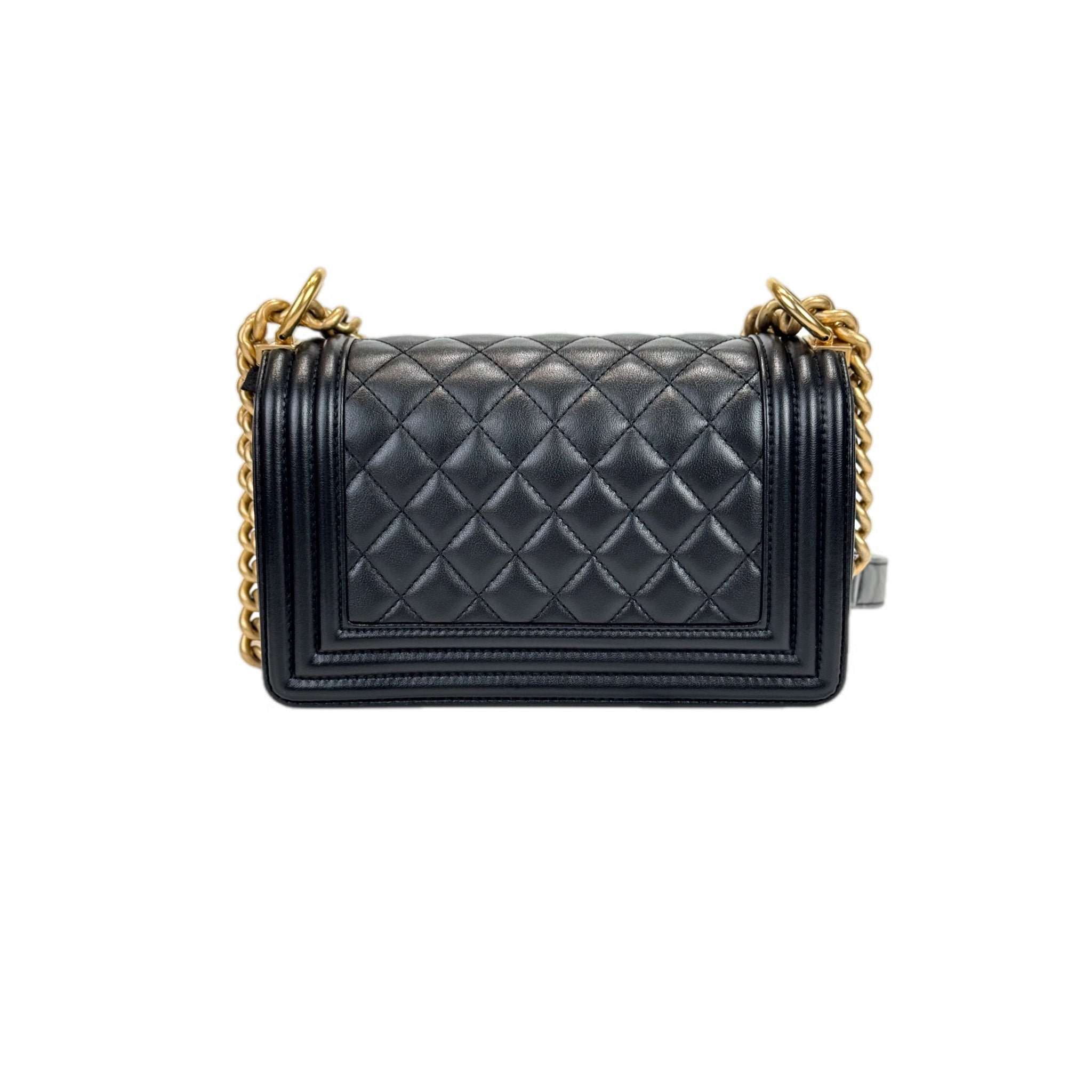 Chanel Leboy Small Black Lambskin Chain Bag