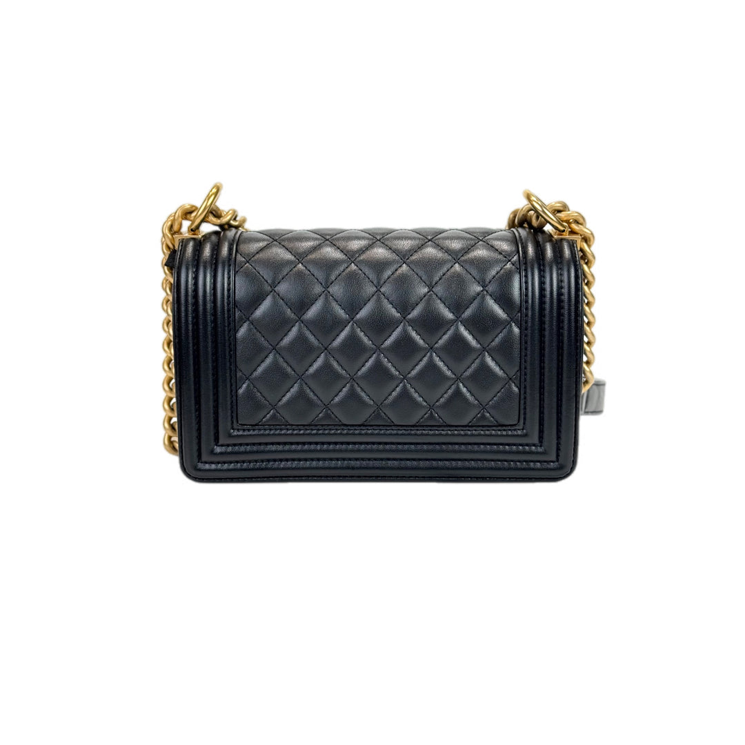 Chanel Leboy Small Black Lambskin Chain Bag