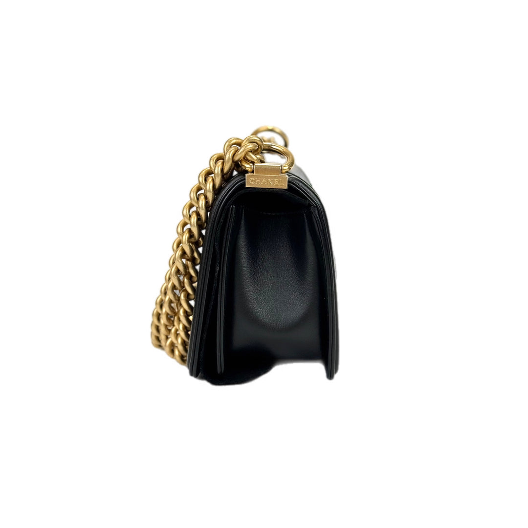 Chanel Leboy Small Black Lambskin Chain Bag