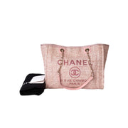 Chanel  Deauville Pink Small Tweed Tote Bag