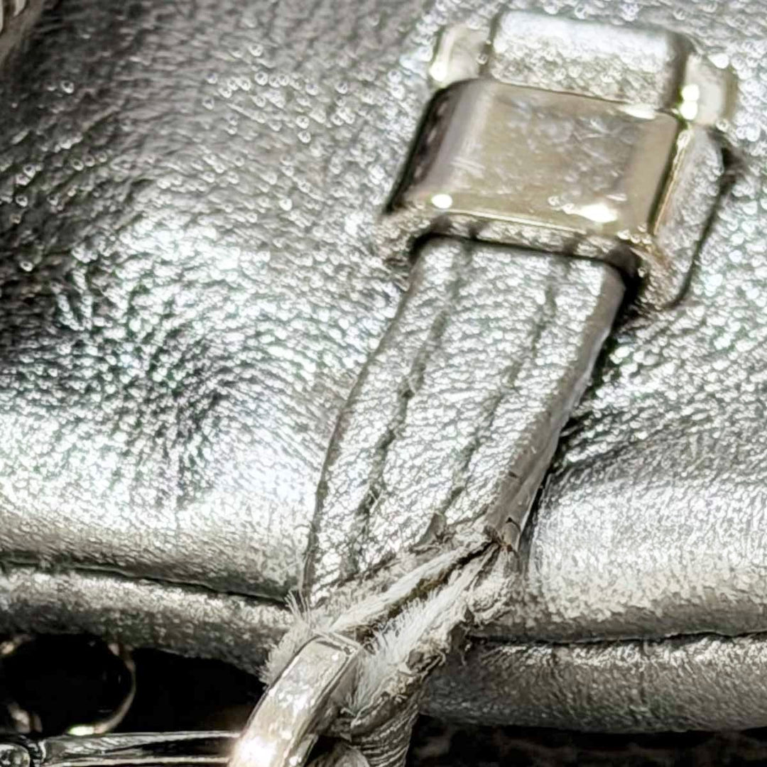 Miumiu Crystal Chain Bag Silver Lambskin
