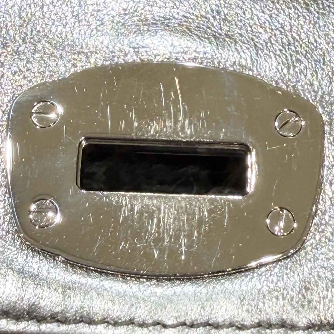 Miumiu Crystal Chain Bag Silver Lambskin