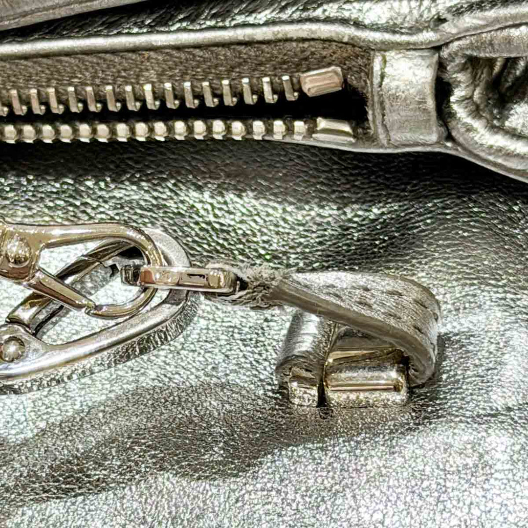 Miumiu Crystal Chain Bag Silver Lambskin
