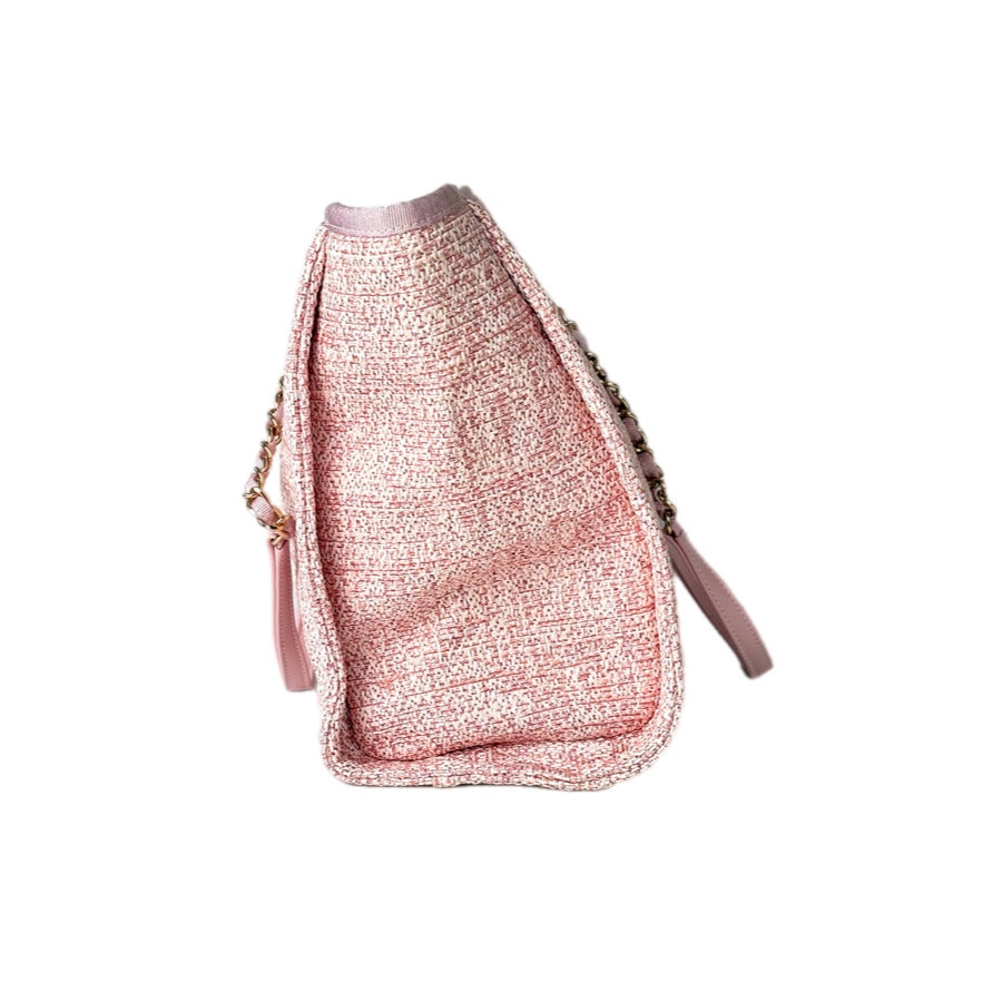 Chanel  Deauville Pink Small Tweed Tote Bag